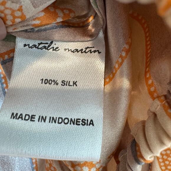 Natalie Martin Amelia Floral Silk Boho Long Sleeve Cropped Top Med- Boho/Cottage - Picture 13 of 13